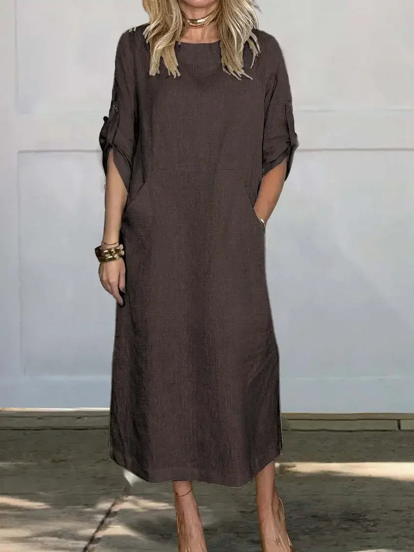 Women's Midi Dress – Coffee