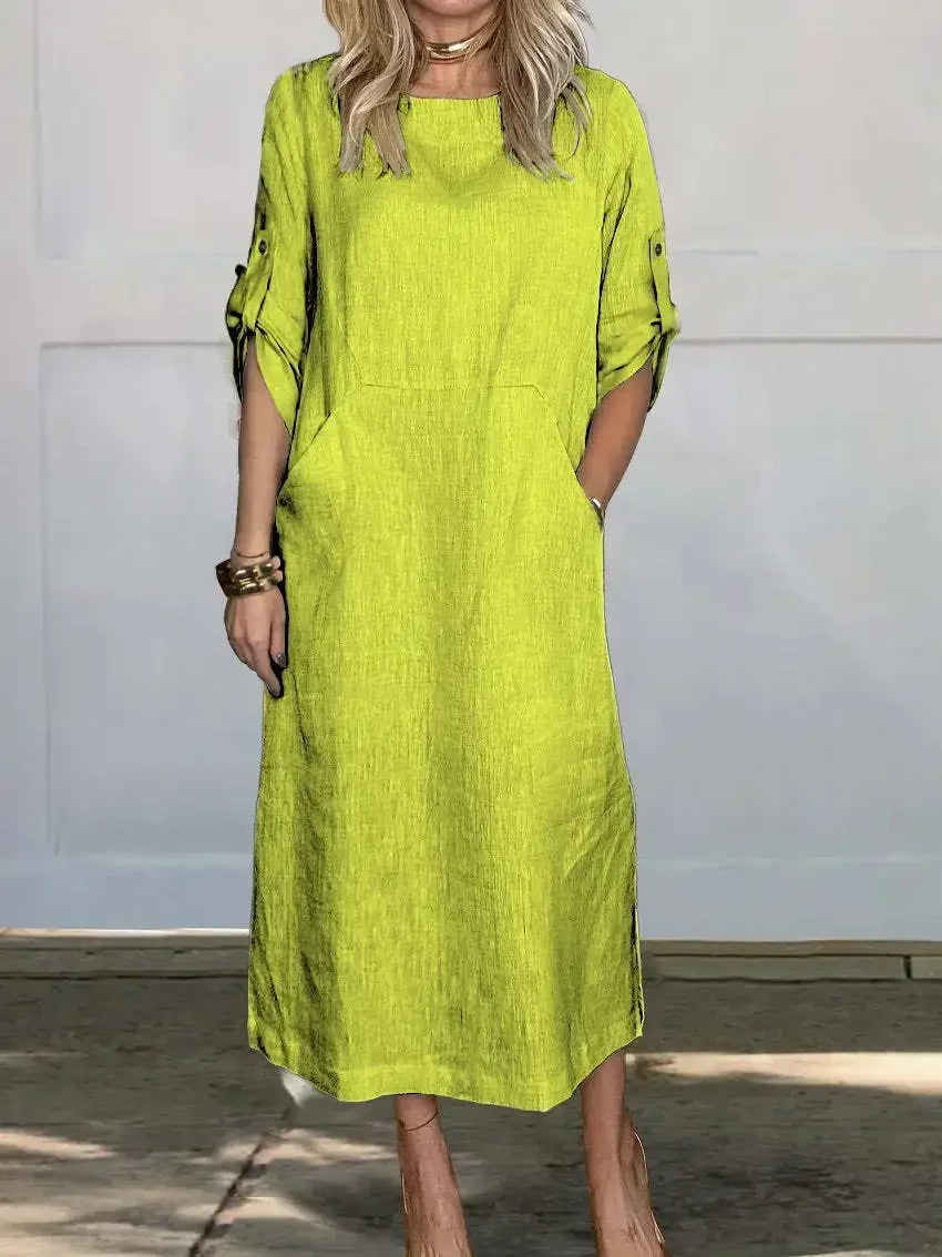 Women's Midi Dress – Yellow