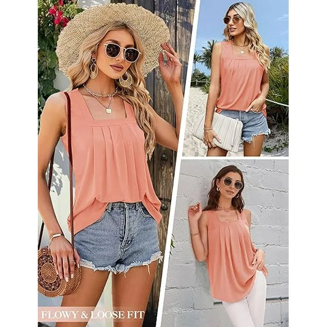 Women's Square Neck Sleeveless Blouse