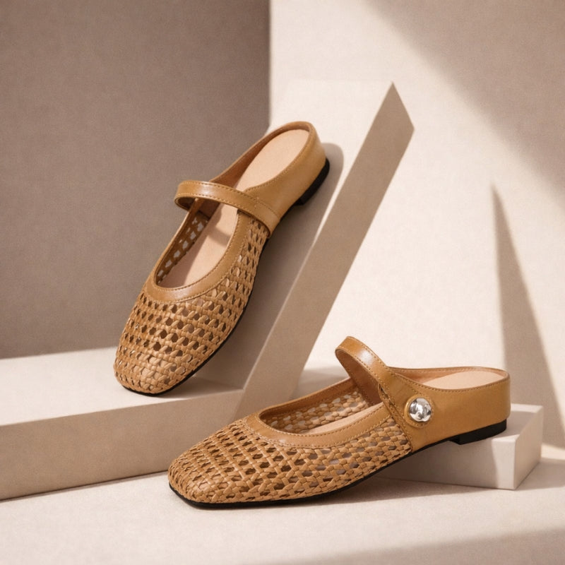 Women's Mule Mary Janes – Khaki