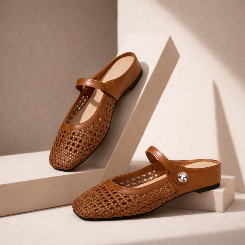 Women's Mule Mary Janes – Brown