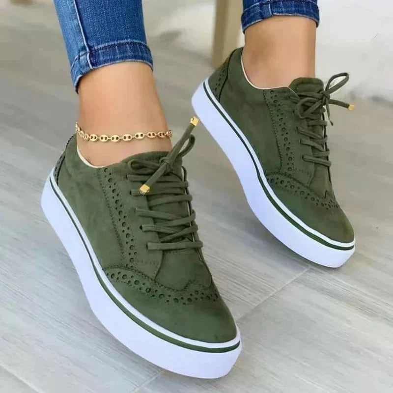 Women's Platform Lace Up Sneakers – Green