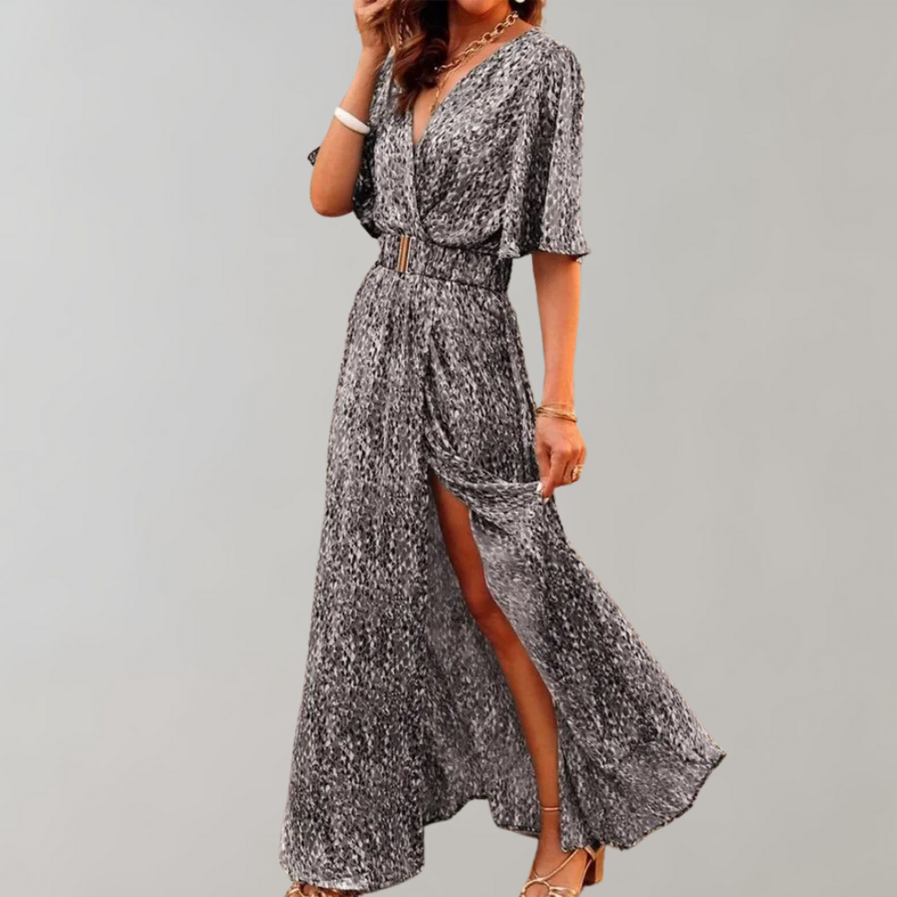 Women's Wrap Maxi Dress – Grey