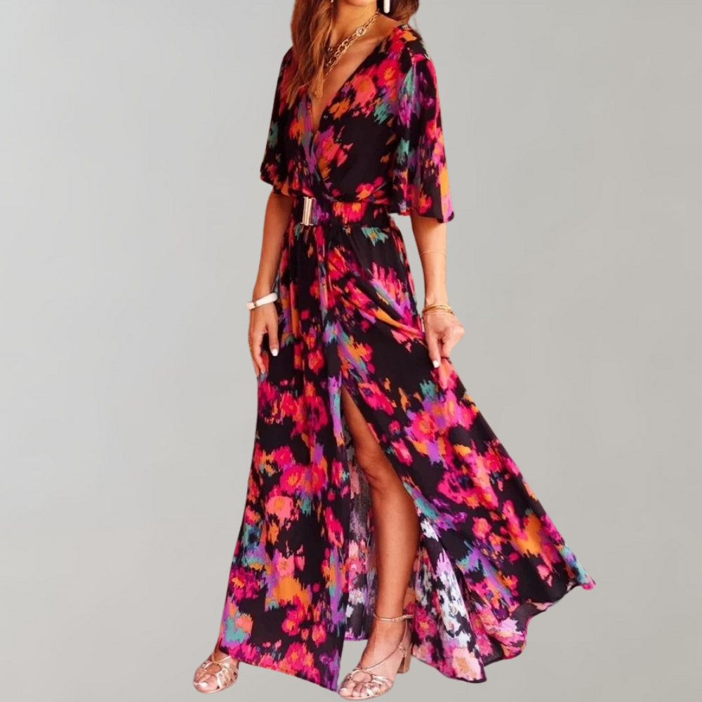 Women's Wrap Maxi Dress – Black