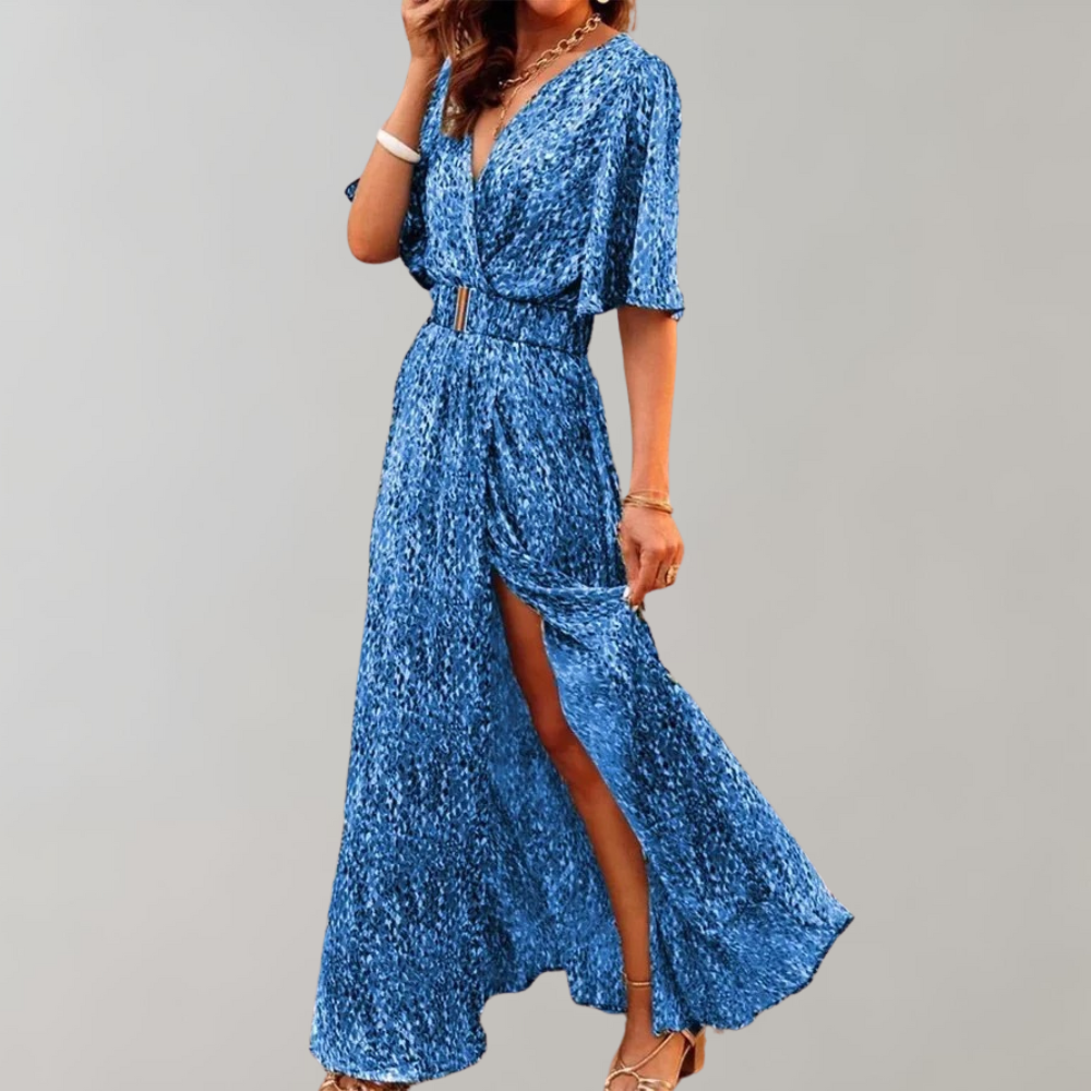 Women's Wrap Maxi Dress – Blue