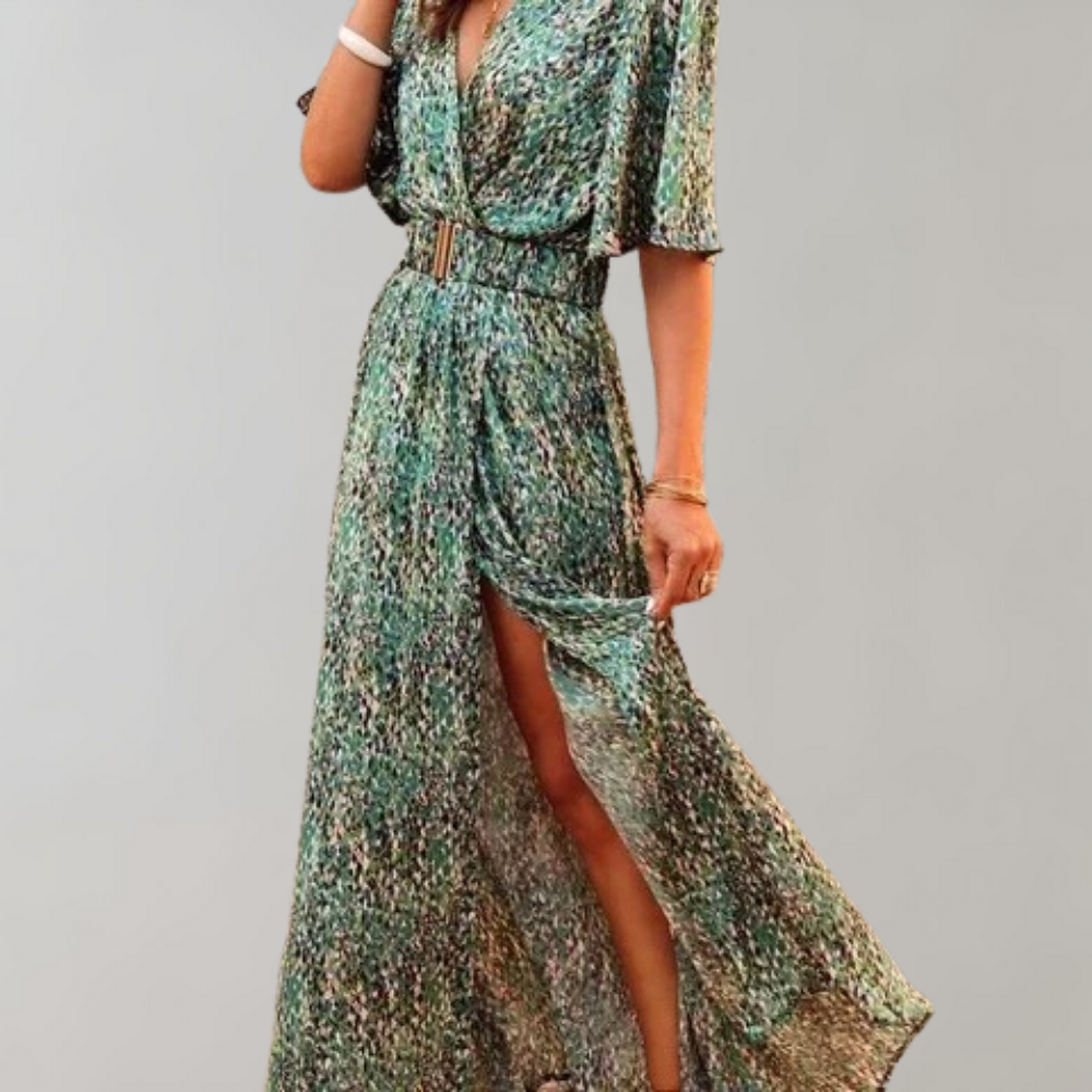 Women's Wrap Maxi Dress – Green