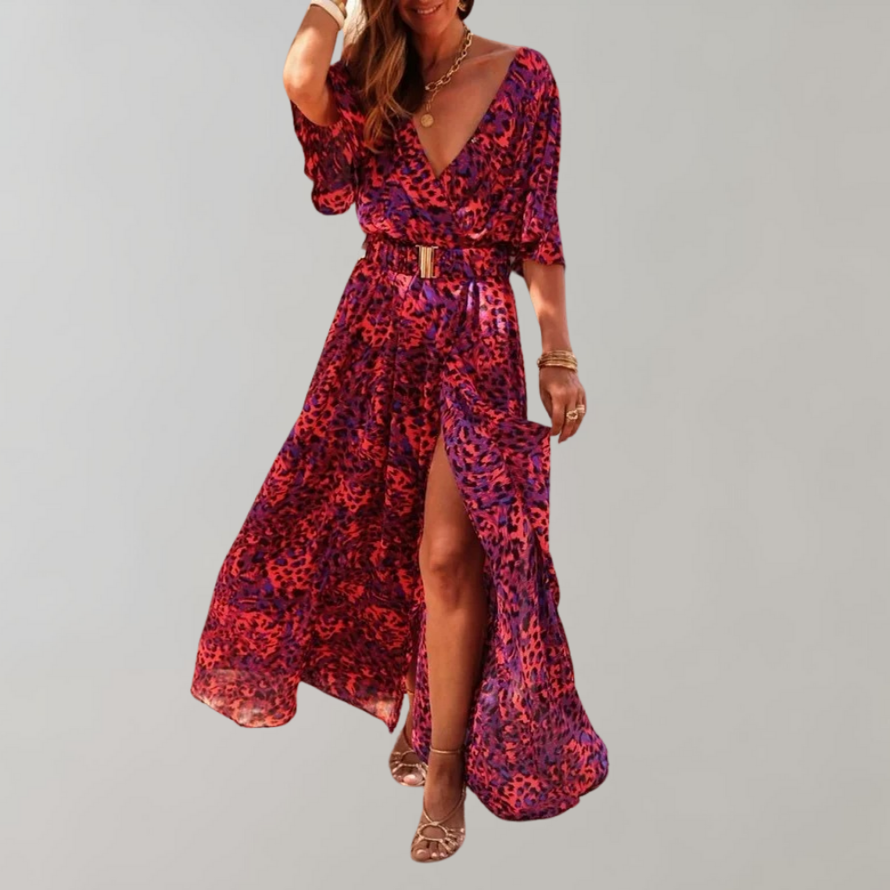 Women's Wrap Maxi Dress – Red