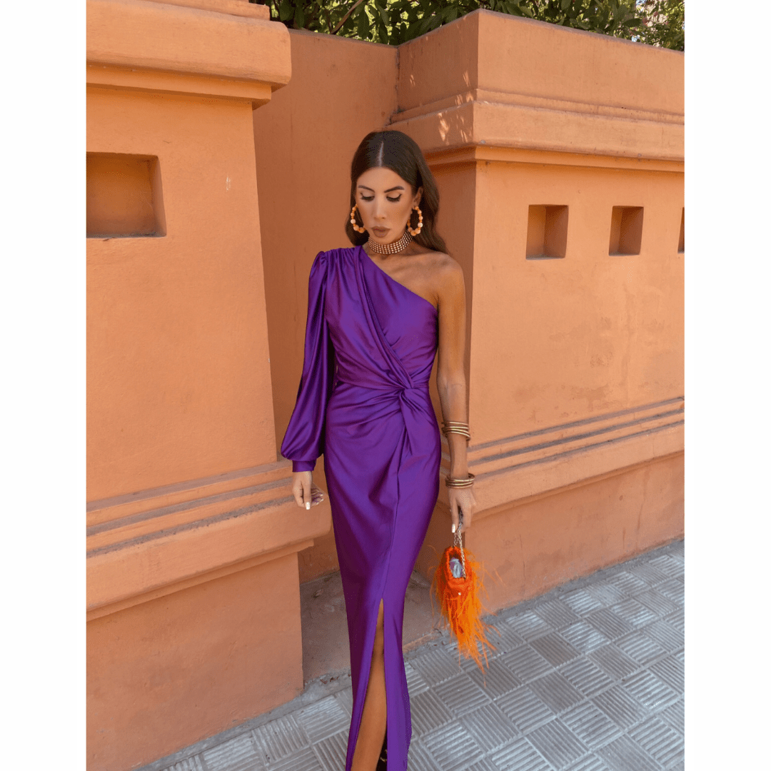 Women's One Shoulder Maxi Dress – Lavender