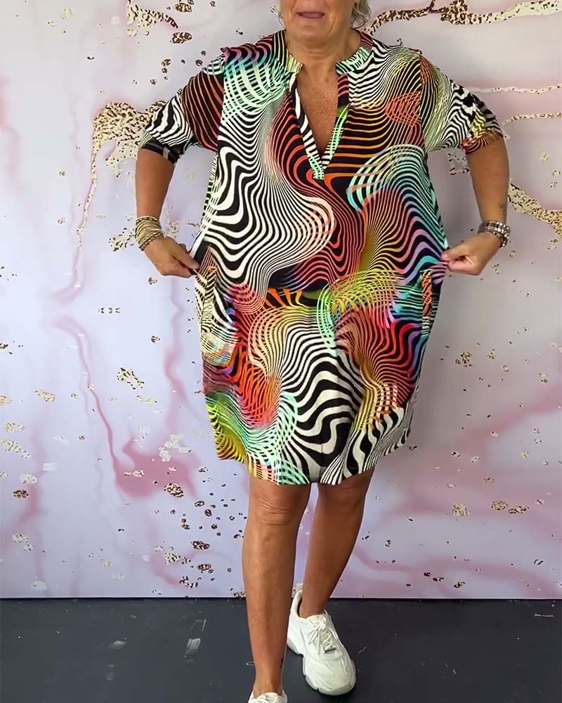 Women's V Neck Mini Dress