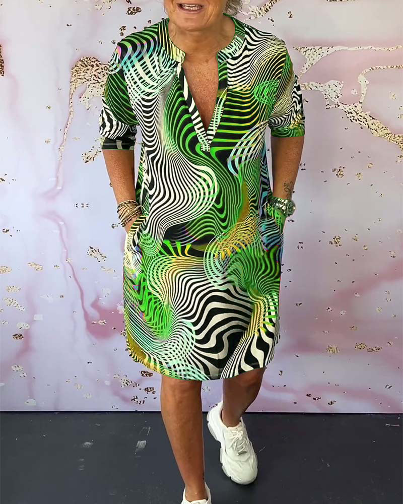 Women's V Neck Mini Dress