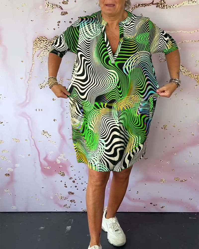 Women's V Neck Mini Dress