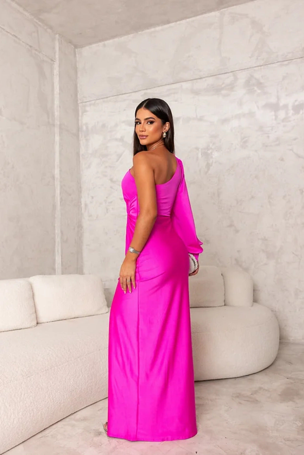 Women's One Shoulder Evening Maxi Dress