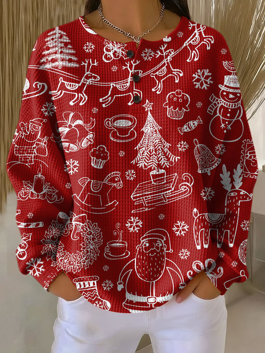 Women's Long Sleeve Sweater – Red