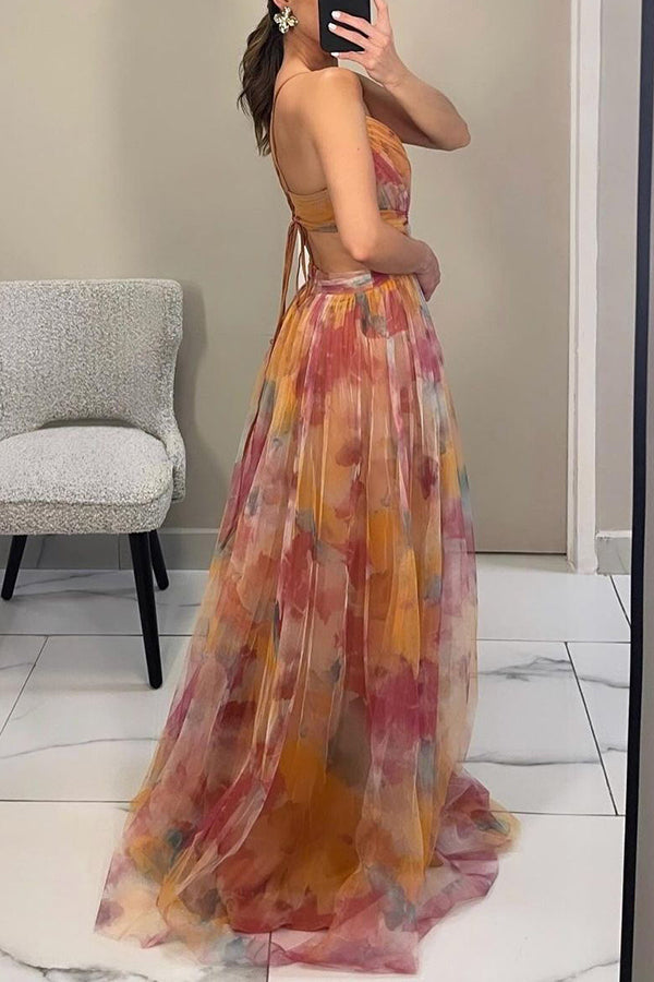 Women's V Neck Maxi Dress