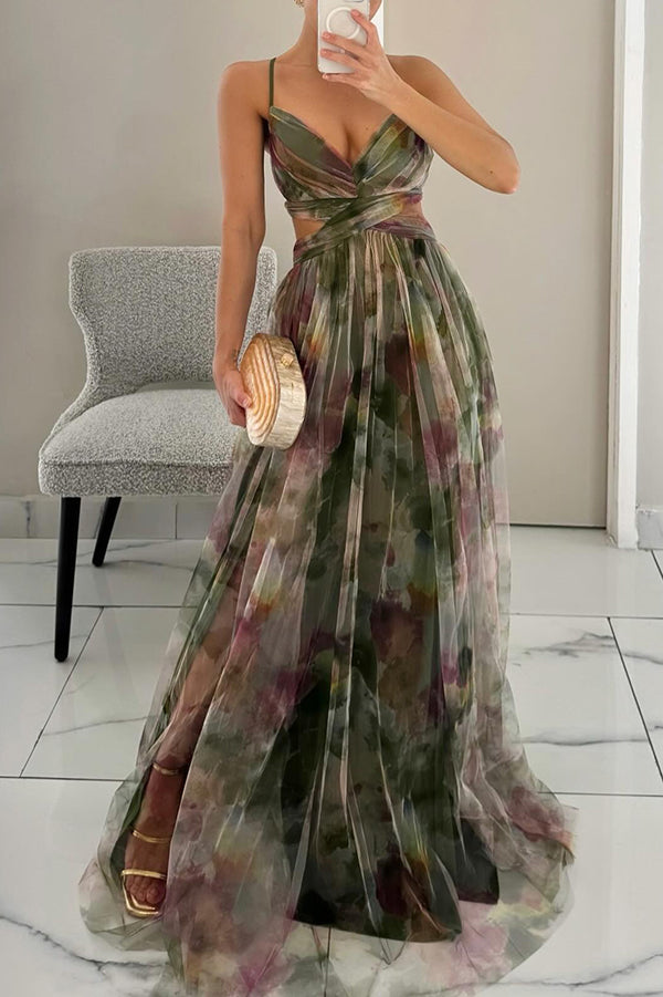 Women's V Neck Maxi Dress