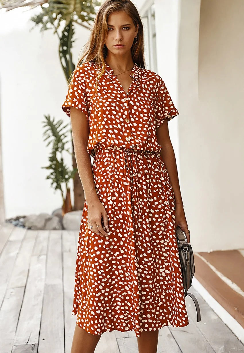 Women's Midi Dress – Orange