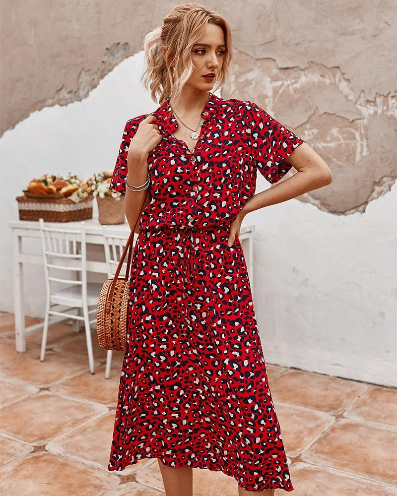 Women's Midi Dress – Red