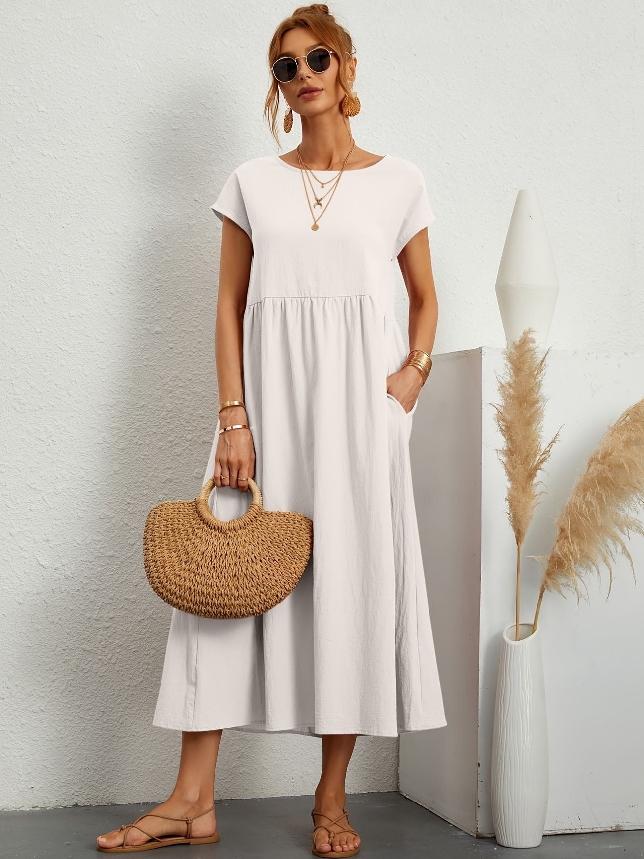 Women's Midi Dress – White