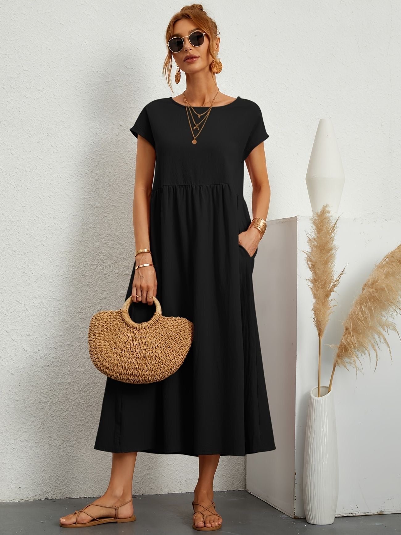 Women's Midi Dress – Black