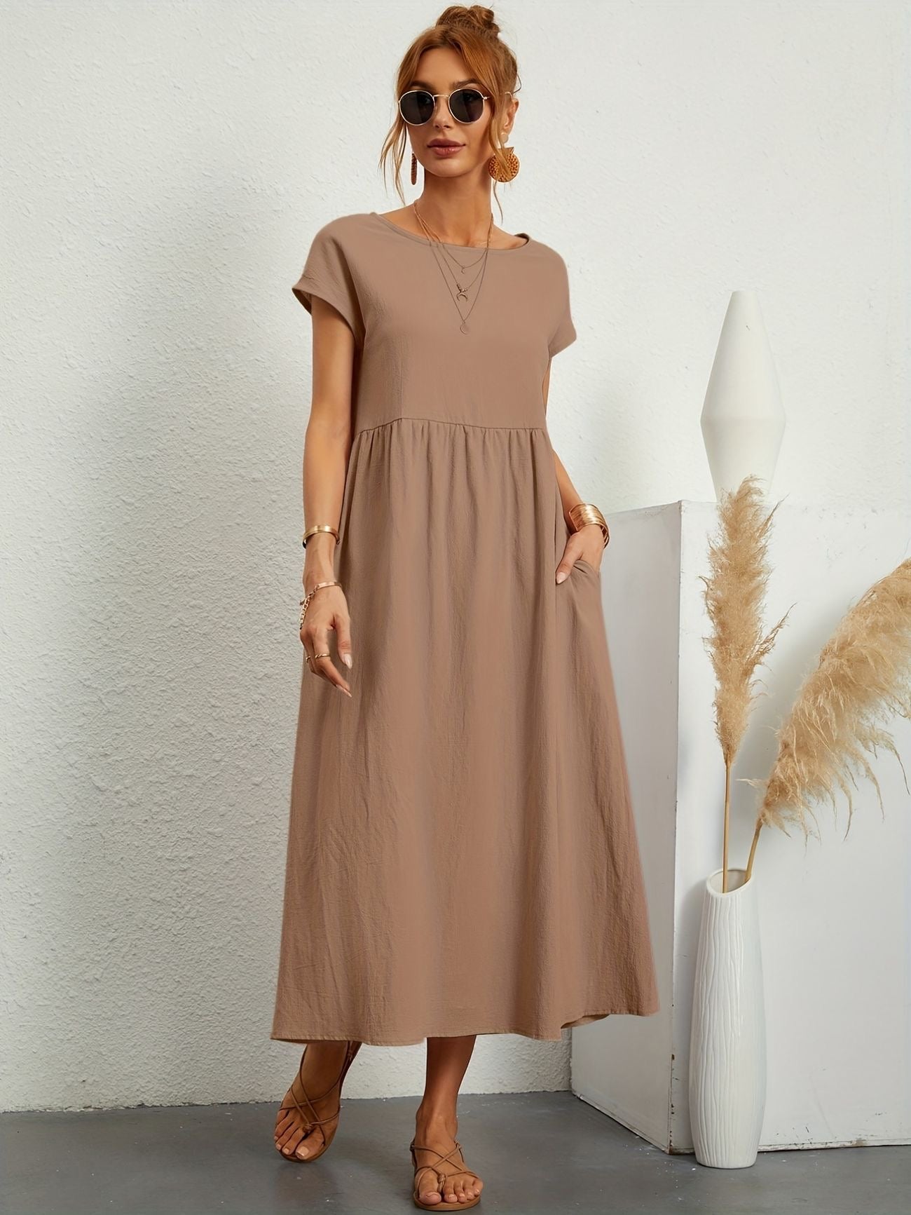 Women's Midi Dress – Khaki