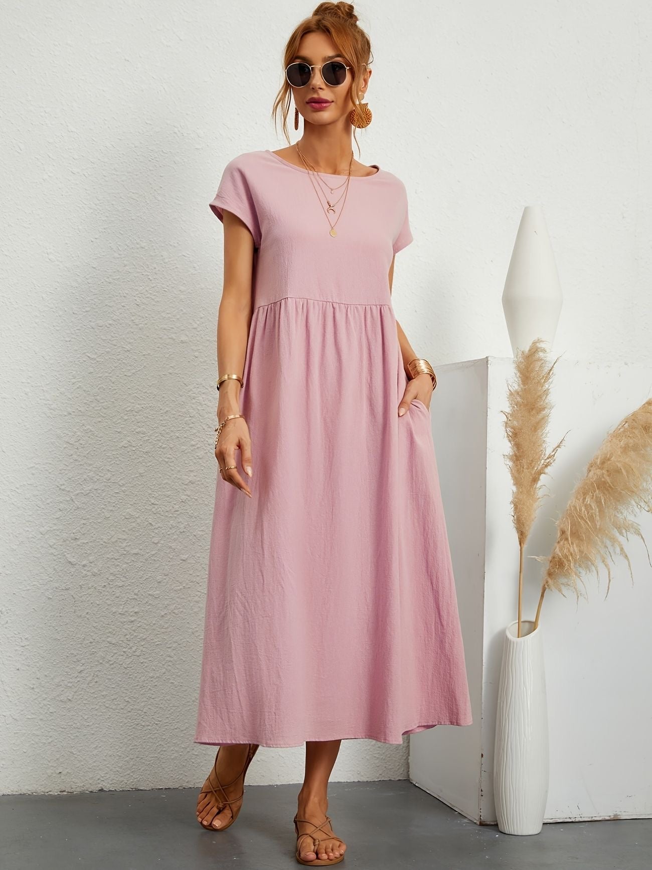 Women's Midi Dress – Pink