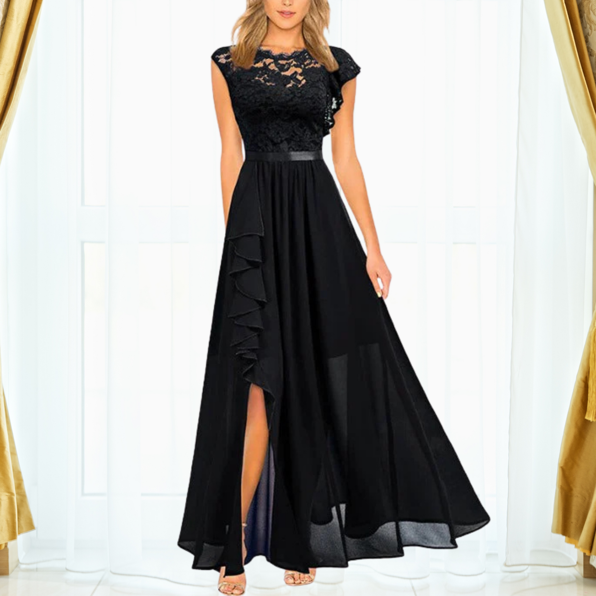 Women's Formal Maxi Dress – Black