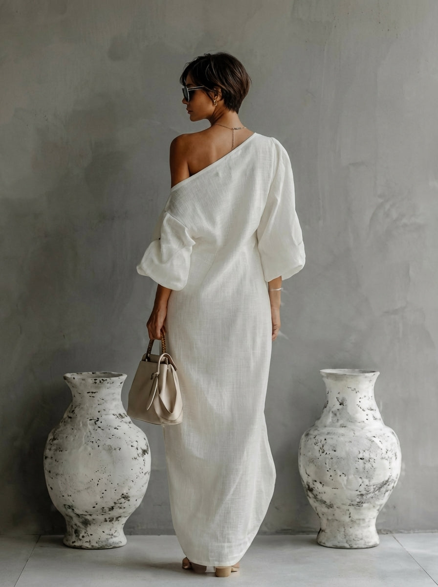 Women's One Shoulder Maxi Dress