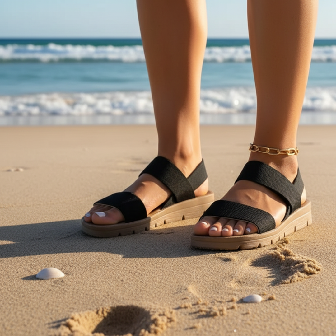 Women's Strappy Sandals – Black