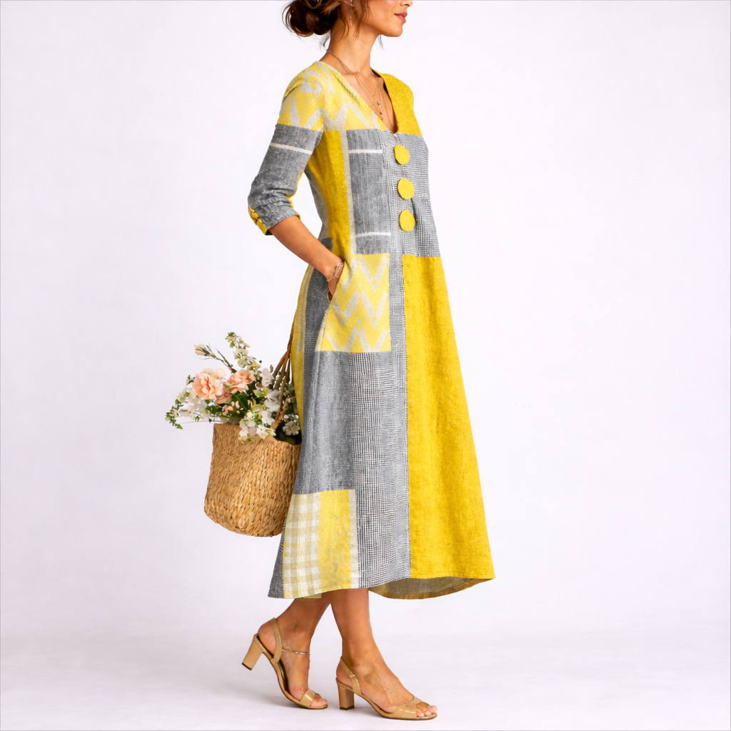 Women's V Neck Midi Dress
