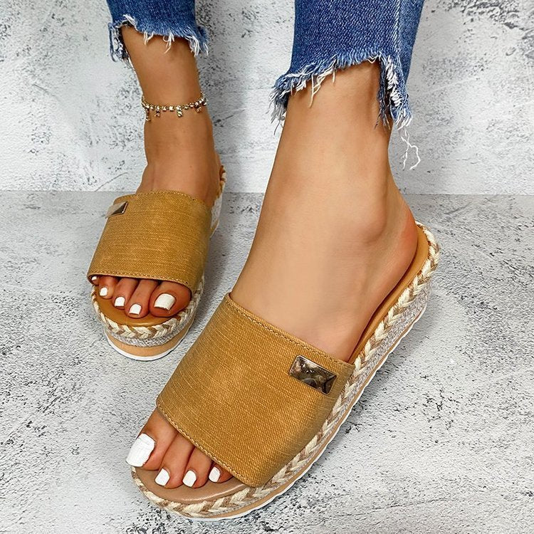 Women's Platform Wedge Sandals – Yellow