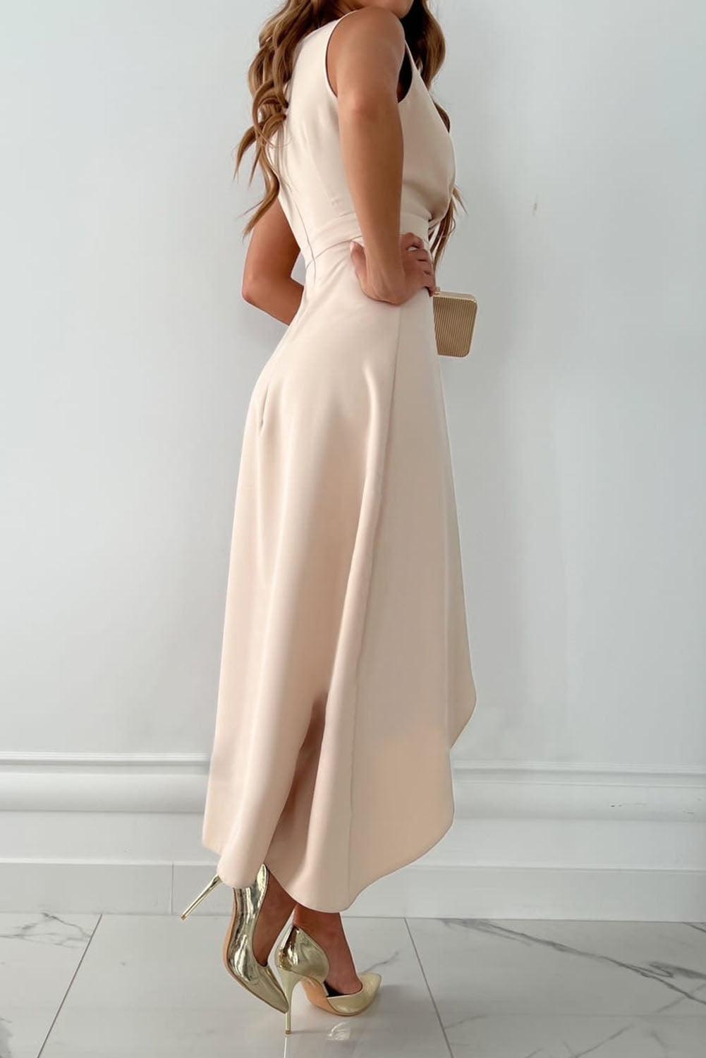 Women's V Neck Midi Dress