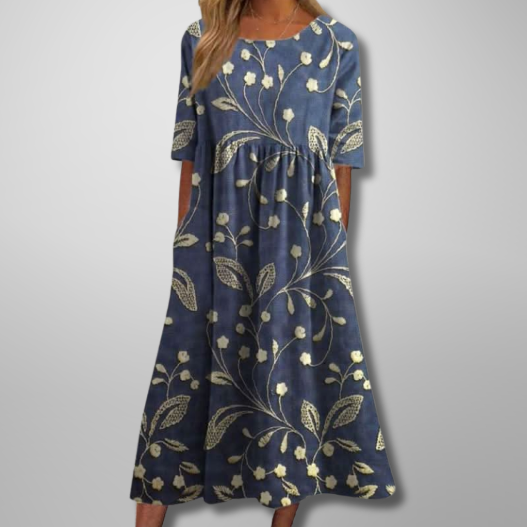Women's Midi Dress – Navy Blue