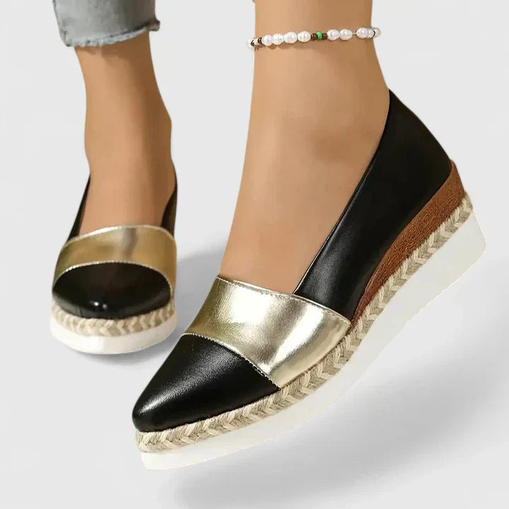 Women's Platform Wedge Loafers – Black