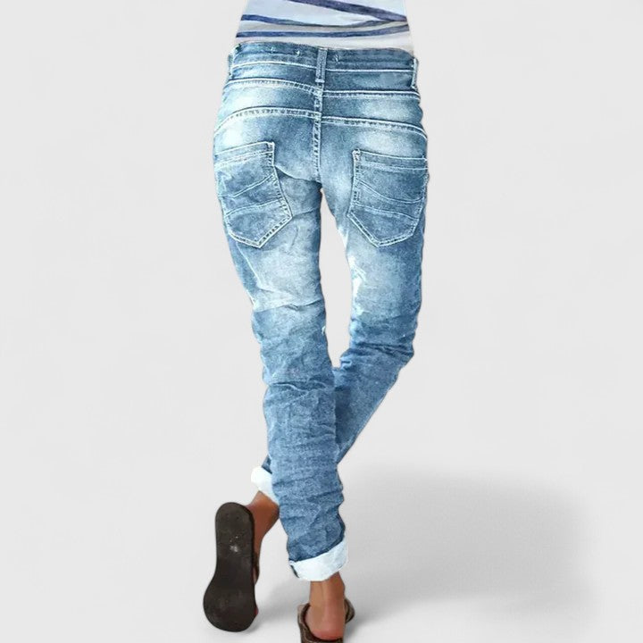 Women's Straight Leg Distressed Jeans