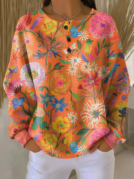 Women's Long Sleeve Pullover – Orange