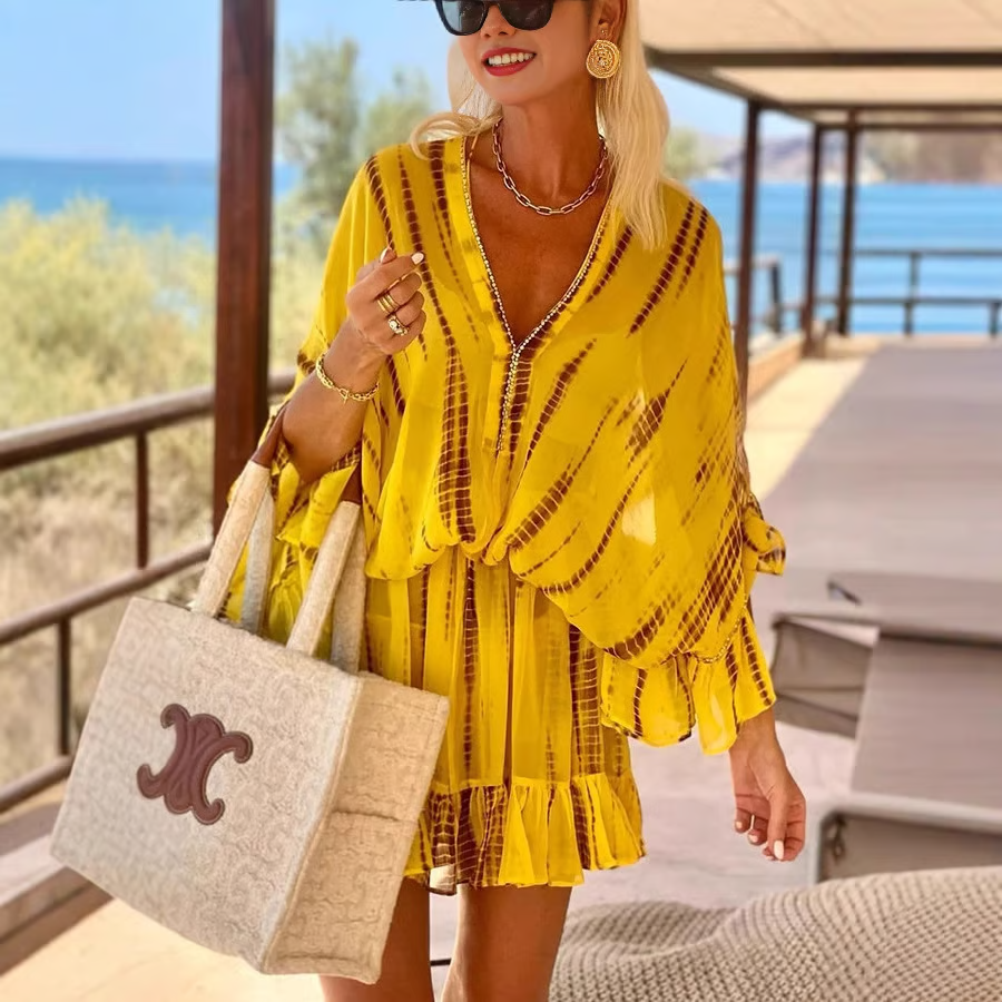 Women's V Neck Mini Dress