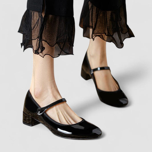 Women's Block Heel Mary Janes – Black