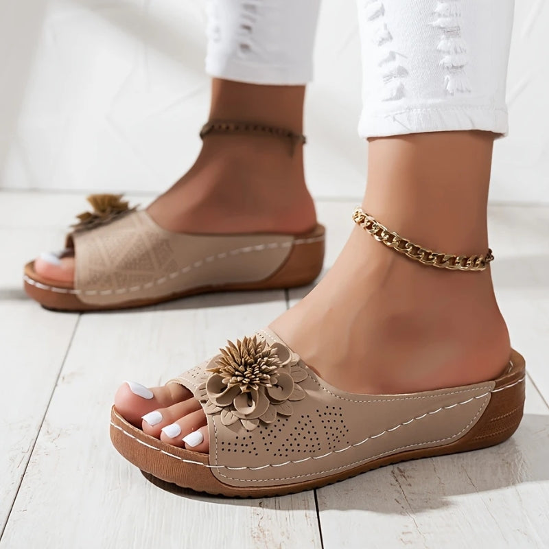 Women's Wedge Slide Sandals – Khaki